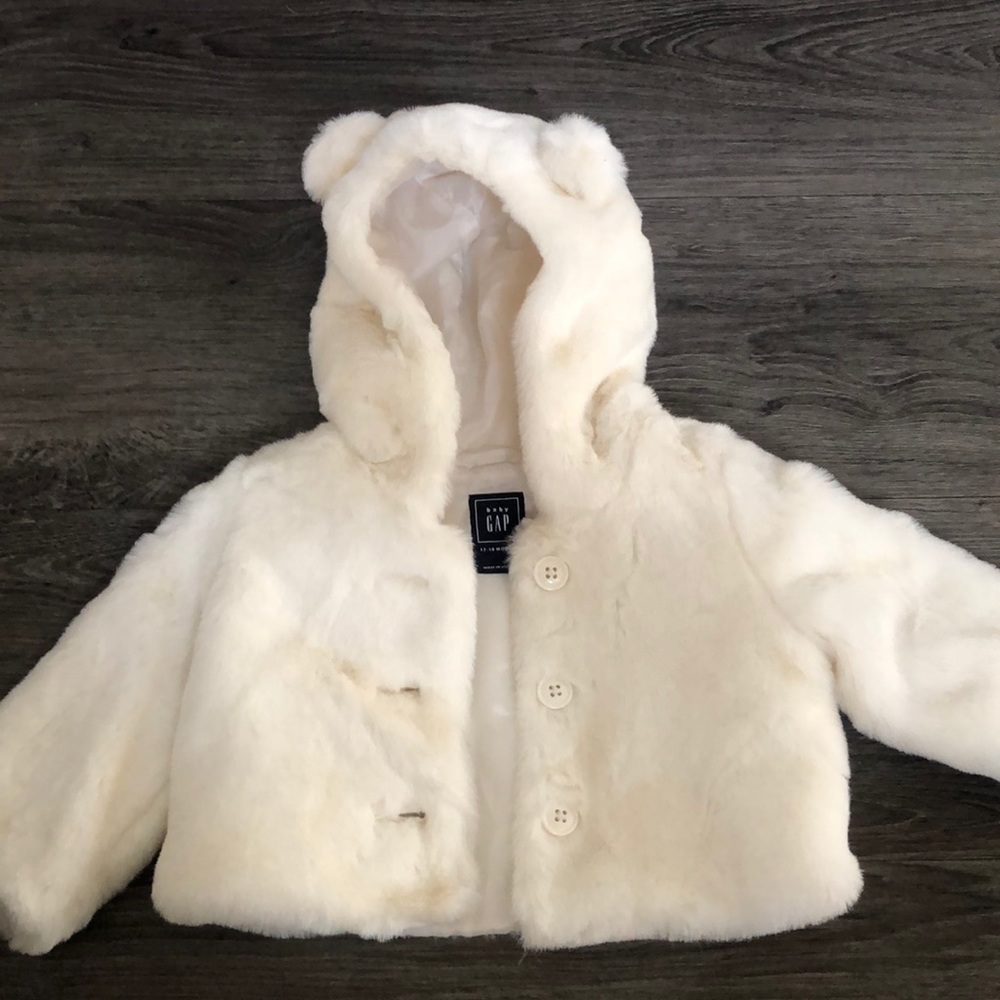 Gap Kids White Fur Jacket